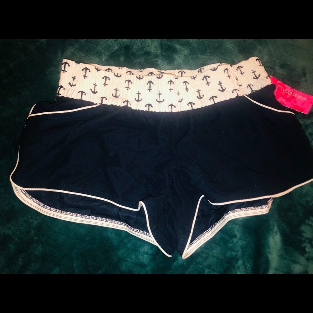 Xhilaration Swim Navy Cover Up Shorts NEW!